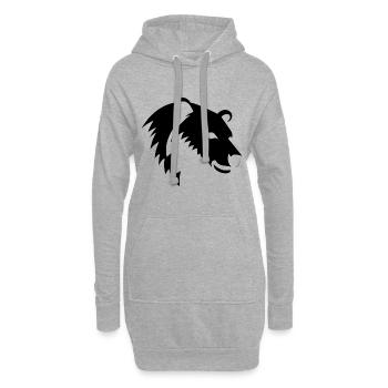 Silhouette d’ours d’une tête d’ours polaire - Sweat-shirt à capuche long Femme - gris chiné - Devant