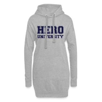 Hero University - Blue Text - Hoodie Dress - heather grey - Front