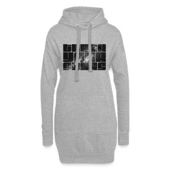 Merci votre lettrage étoile avec la Voie Lactée - Sweat-shirt à capuche long Femme - gris chiné - Devant