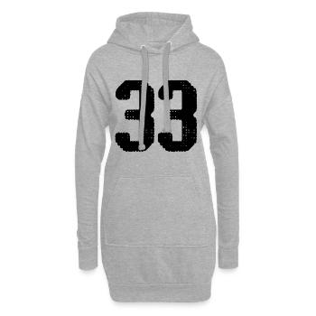 33 Zahl Trikot - Hoodie-Kleid - Grau meliert - Vorne