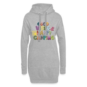 Happy Camping - Hoodie-Kleid - Grau meliert - Vorne