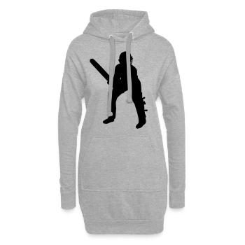 Cricket Schlagmann Batter Black - Hoodie-Kleid - Grau meliert - Vorne