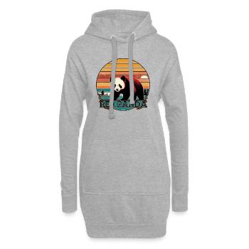 Roter Panda im Vintage-Stil - Hoodie-Kleid - Grau meliert - Vorne
