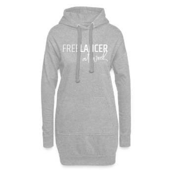 Freelancer au travail - Sweat-shirt à capuche long Femme - gris chiné - Devant