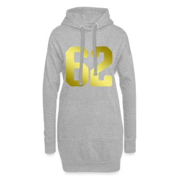 maillot numéro 62 - Sweat-shirt à capuche long Femme - gris chiné - Devant