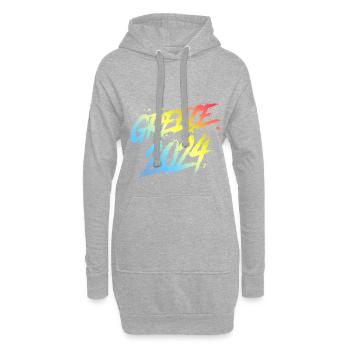 Grèce 2024 Équipe de vacances colorée - Sweat-shirt à capuche long Femme - gris chiné - Devant