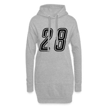 28 Zahl nummer - Hoodie-Kleid - Grau meliert - Vorne