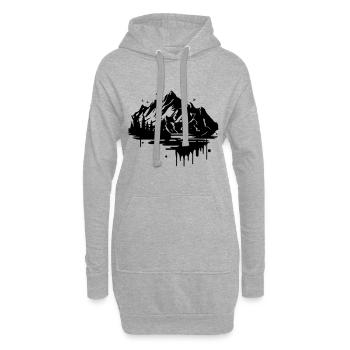 Berge Silhouette Natur Symbol - Hoodie-Kleid - Grau meliert - Vorne