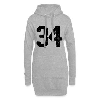 34 Zahl Trikot - Hoodie-Kleid - Grau meliert - Vorne