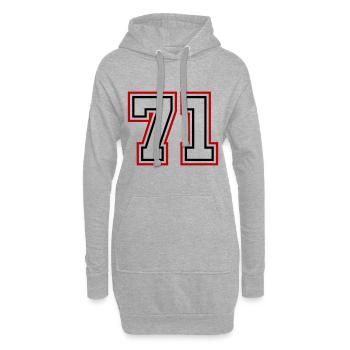 71 Zahl nummer - Hoodie-Kleid - Grau meliert - Vorne