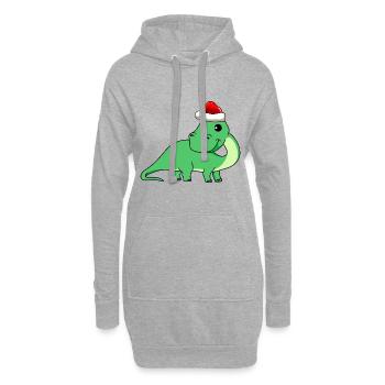 Dinosaurier brontosaurus Weihnachten - Hoodie-Kleid - Grau meliert - Vorne