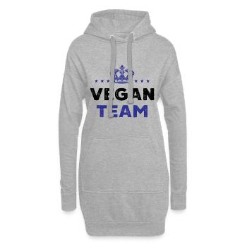 Vegan Team - Hoodie-Kleid - Grau meliert - Vorne