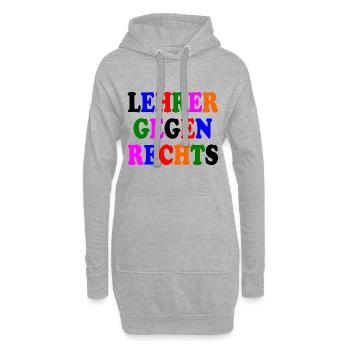 Lehrer gegen rechts - Hoodie-Kleid - Grau meliert - Vorne