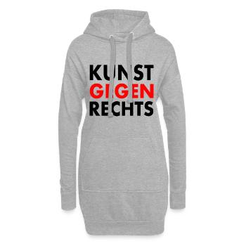 Kunst gegen rechts - Hoodie-Kleid - Grau meliert - Vorne