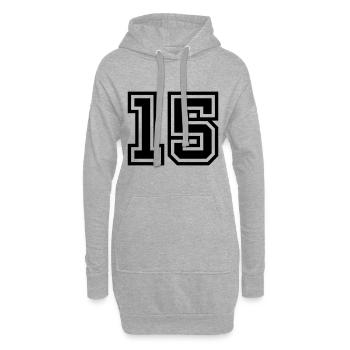 Symbole de 15 chiffres - Sweat-shirt à capuche long Femme - gris chiné - Devant