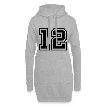 12 Zahl symbol - Hoodie-Kleid - Grau meliert - Vorne
