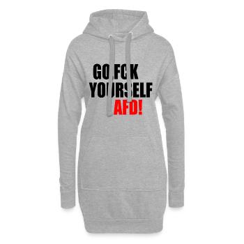 Fck afd go fuck yourself afd - Hoodie-Kleid - Grau meliert - Vorne