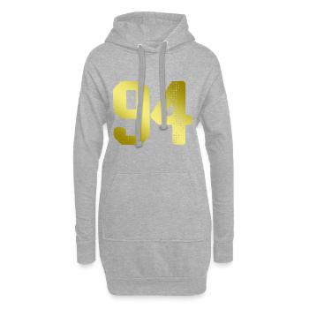 94 Maillot numéro - Sweat-shirt à capuche long Femme - gris chiné - Devant