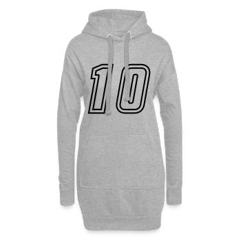 10 Zahl nummer - Hoodie-Kleid - Grau meliert - Vorne