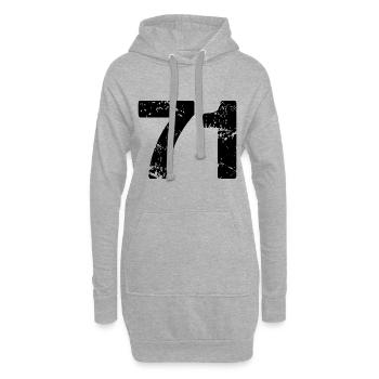 71 Zahl Trikot - Hoodie-Kleid - Grau meliert - Vorne