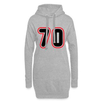 70 Zahl nummer - Hoodie-Kleid - Grau meliert - Vorne
