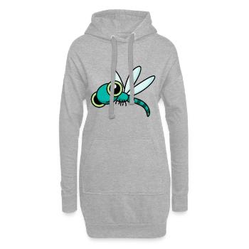 Drachenfliege libelle - Hoodie-Kleid - Grau meliert - Vorne