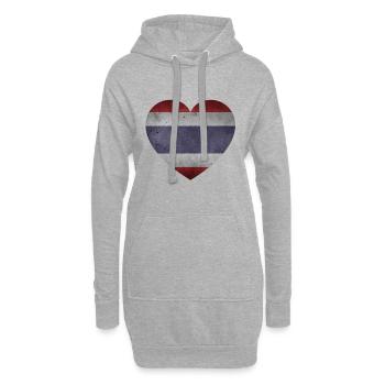 Coeur de Thaïlande - Sweat-shirt à capuche long Femme - gris chiné - Devant