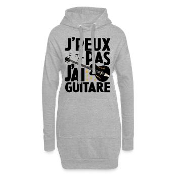 Je Peux Pas J'ai Guitare Drôle Guitare - Sweat-shirt à capuche long Femme - gris chiné - Devant