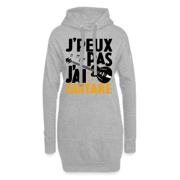 Je Peux Pas J'ai Guitare Drôle Guitare - Sweat-shirt à capuche long Femme - gris chiné - Devant