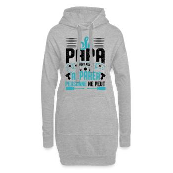 Si papa ne peut pas le réparer personne ne peut - Sweat-shirt à capuche long Femme - gris chiné - Devant