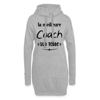 La Meilleure Coach Sur Terre Humour Entraîneuse - Sweat-shirt à capuche long Femme - gris chiné - Devant