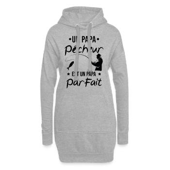 Un papa pêcheur est un papa parfait Cadeau - Sweat-shirt à capuche long Femme - gris chiné - Devant