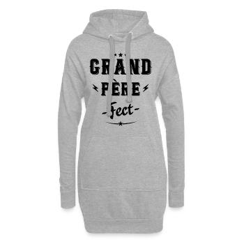 Grand père fect idée cadeau papy papi Cadeau drôle - Sweat-shirt à capuche long Femme - gris chiné - Devant