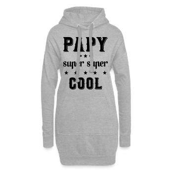 Papy super cool Cadeau drôle de grand-père - Sweat-shirt à capuche long Femme - gris chiné - Devant