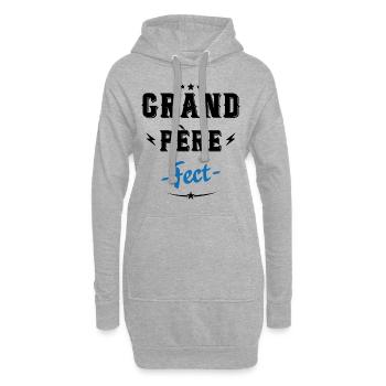 Grand père fect idée cadeau papy papi Cadeau drôle - Sweat-shirt à capuche long Femme - gris chiné - Devant