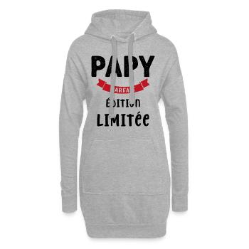 Cadeau drôle papy parfait Édition limitée - Sweat-shirt à capuche long Femme - gris chiné - Devant