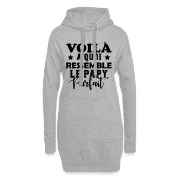 Voila À Quoi Ressemble Le Papy Parfait - Sweat-shirt à capuche long Femme - gris chiné - Devant