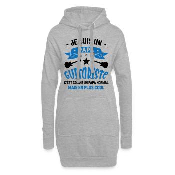 Papa Guitariste Idée Originale Fêtes des Pères - Sweat-shirt à capuche long Femme - gris chiné - Devant