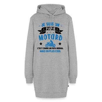 Je Suis Un Papa Motard Cool Humour Moto - Sweat-shirt à capuche long Femme - gris chiné - Devant