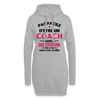 Coach Formidable Idée Cadeau Entraîneur Drôle - Sweat-shirt à capuche long Femme - gris chiné - Devant