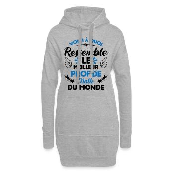 Voici Le meilleur Prof de Math du monde - Sweat-shirt à capuche long Femme - gris chiné - Devant