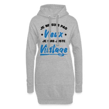 Je Ne suis Pas Vieux Je suis Juste Vintage - Sweat-shirt à capuche long Femme - gris chiné - Devant