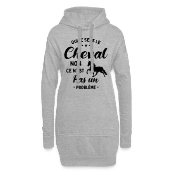 Oui Je Sens Le Cheval non ce n est pas un problème - Sweat-shirt à capuche long Femme - gris chiné - Devant