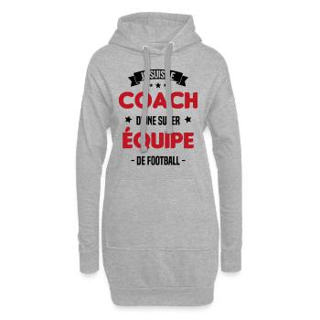 Je suis le coach d'une super équipe de football - Sweat-shirt à capuche long Femme - gris chiné - Devant