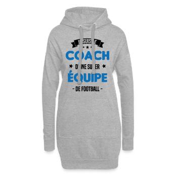 Je suis le coach d'une super équipe de football - Sweat-shirt à capuche long Femme - gris chiné - Devant
