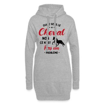 Oui Je Sens Le Cheval non ce n est pas un problème - Sweat-shirt à capuche long Femme - gris chiné - Devant