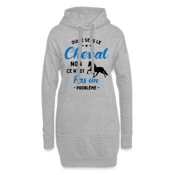 Oui Je Sens Le Cheval non ce n est pas un problème - Sweat-shirt à capuche long Femme - gris chiné - Devant