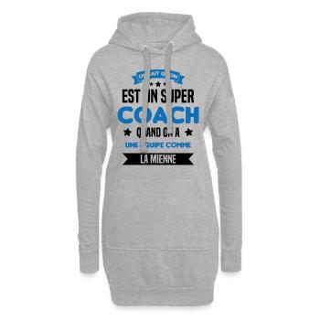 On Sait Qu'on Est Un Super Coach - Sweat-shirt à capuche long Femme - gris chiné - Devant