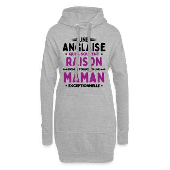 Une anglaise donne toujours maman exceptionnelle - Sweat-shirt à capuche long Femme - gris chiné - Devant
