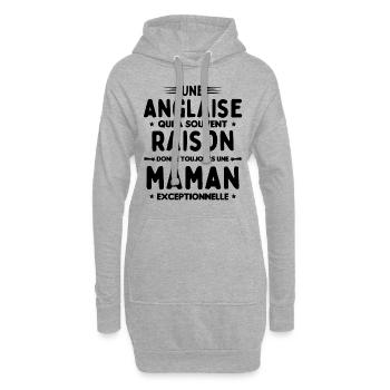 Une anglaise donne toujours maman exceptionnelle - Sweat-shirt à capuche long Femme - gris chiné - Devant